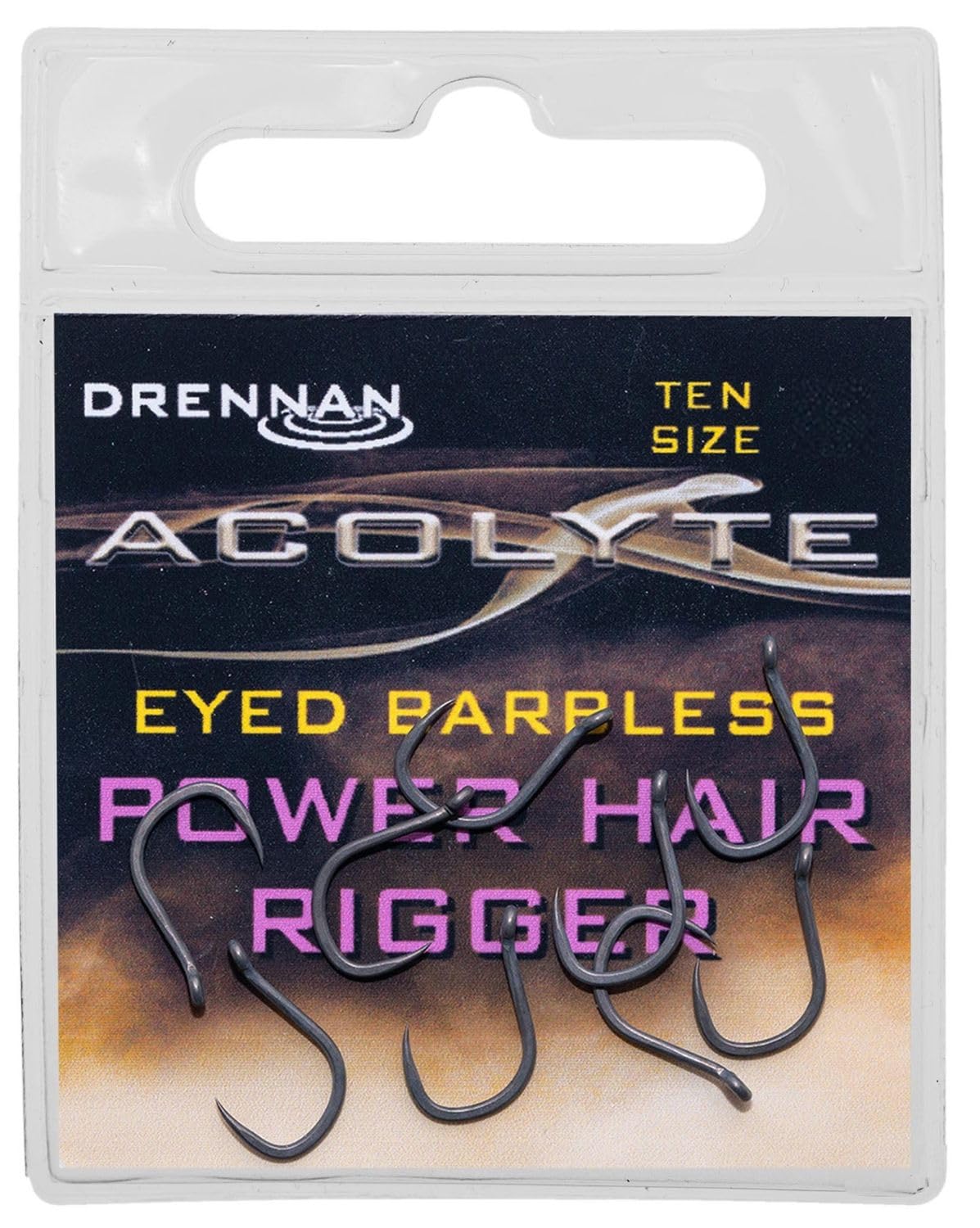 Drennan Acolyte Power Hair Rigger Hooks Eyed Barbless : 10