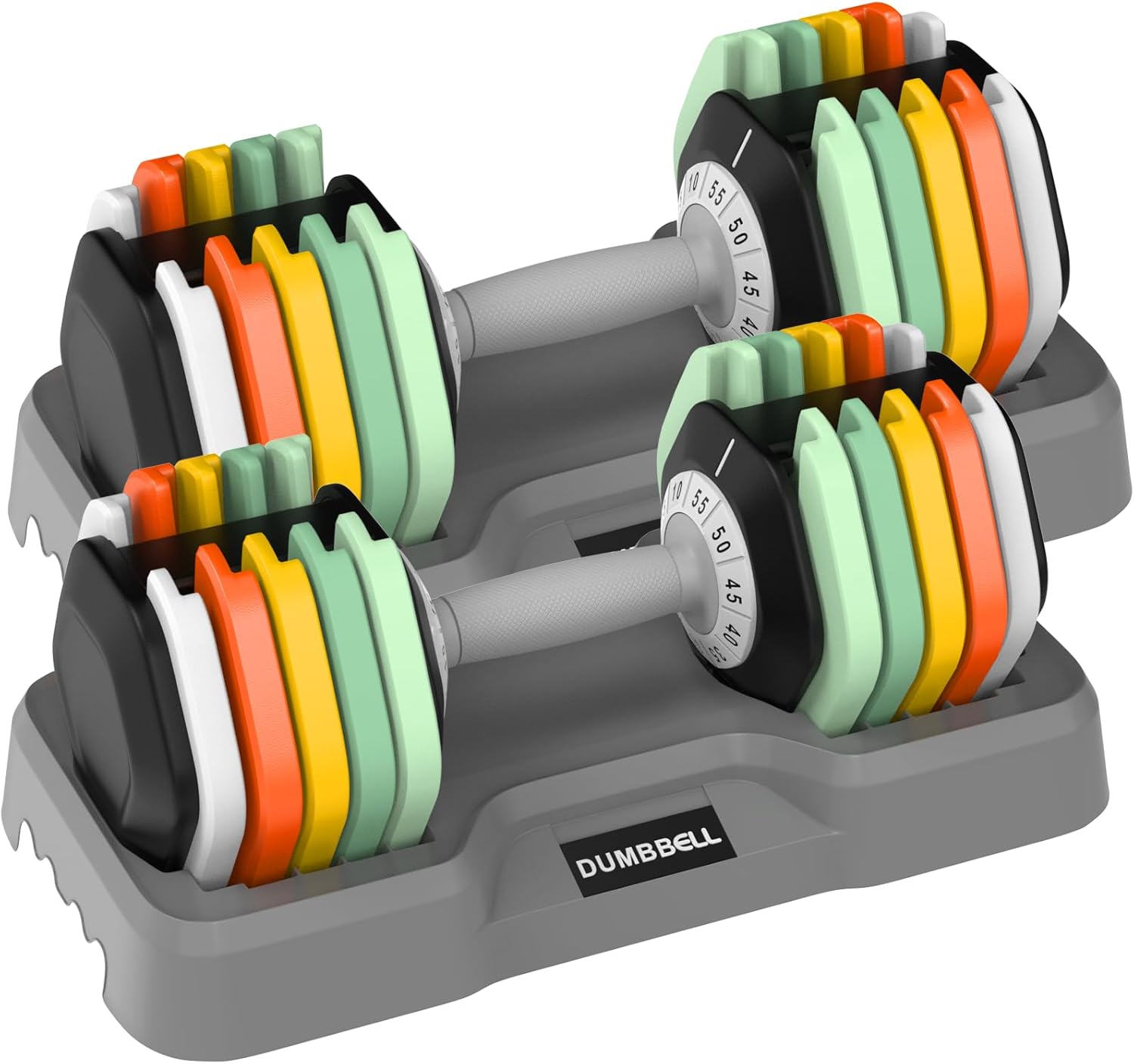 Product image of 25/55 lbs Pair Adjustable Dumbbell Set, Adjust Dumbbell Weight for Exercises Pair Dumbbells for Men and Women in Home