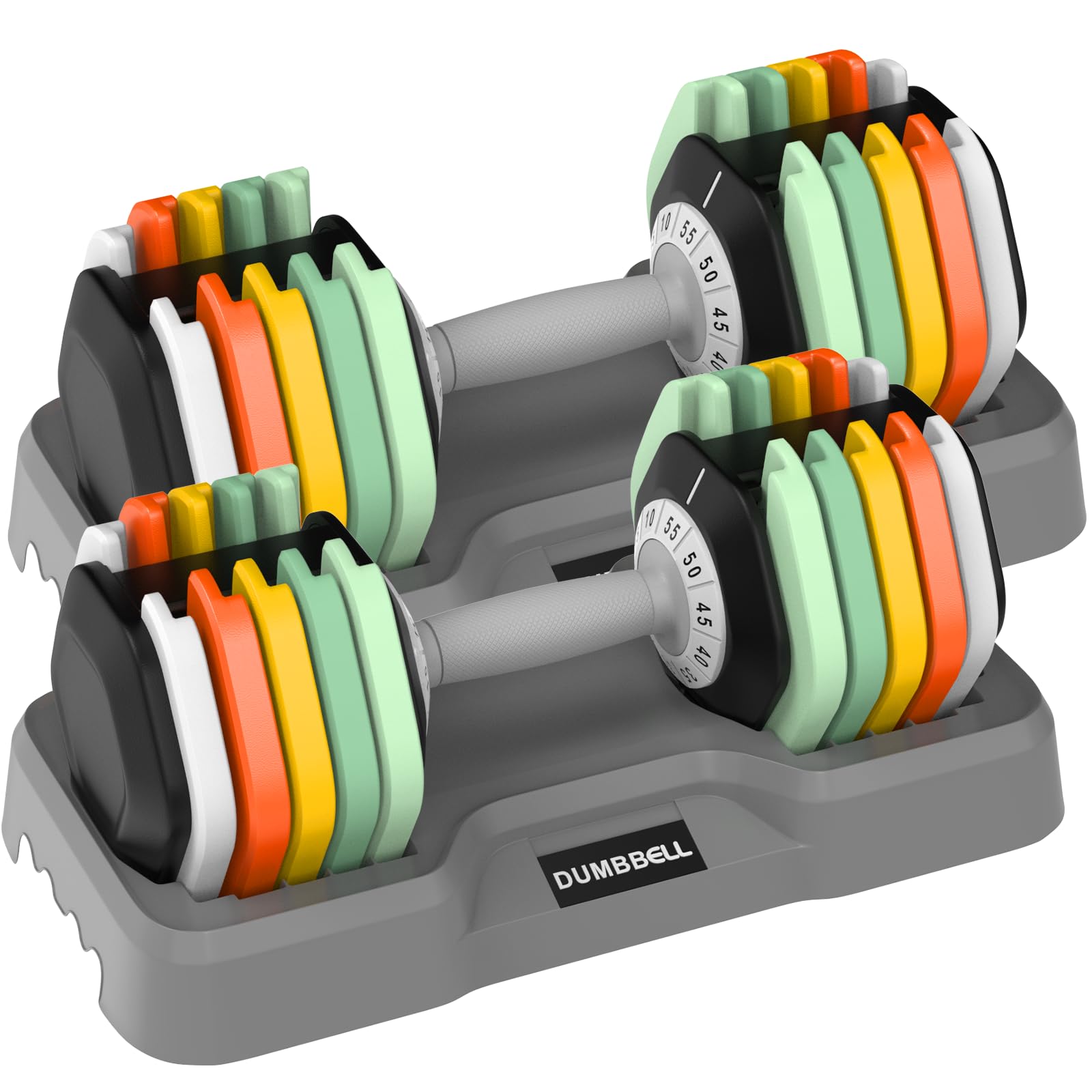 HYPATA 25/55 lbs Pair Adjustable Dumbbell, Fast Adjust Dumbbell Weight for Exercises Pair Dumbbells for Men and Women in Home Gym Workout Equipment