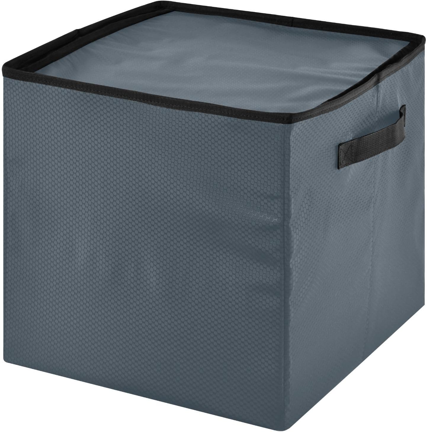 Charcoal Solid Color 13 Inch Christmas Ornament Storage Box with Lid - Holiday Decor Storage Containers, Stores 64 Ornaments, 3 Inch Cube Compartments