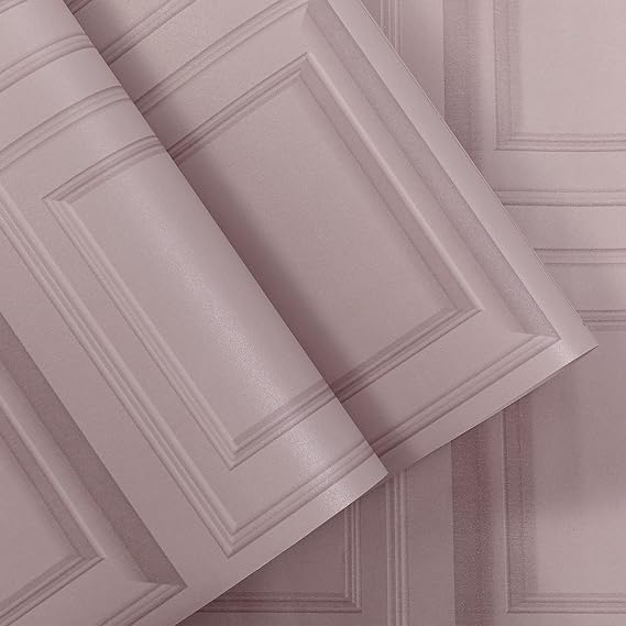 Trafagala 3D Wall Panels Textured Wallpaper Blush Pink Embossed Wood Panel Effect Embossed Wallpaper Tartan Wallpapers Neutral Art Deco for Living Room Feature Wall Bedroom Ceilings