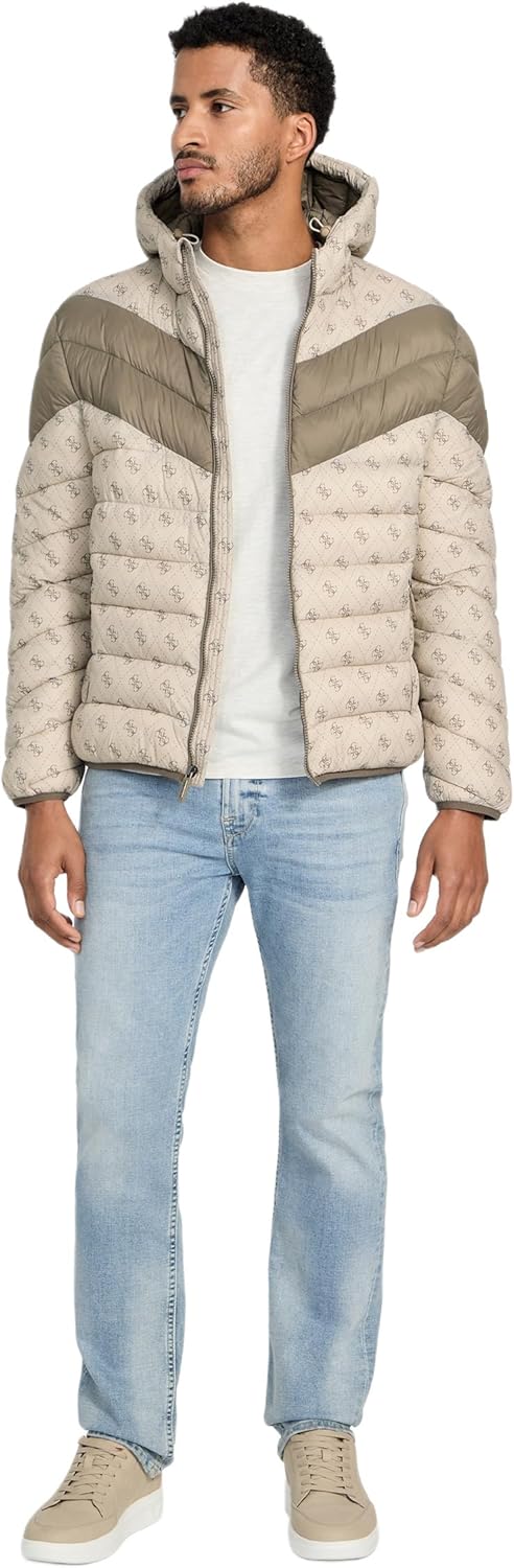 GUESS mens New Jacob Color Block Hooded Jacket - Image 2