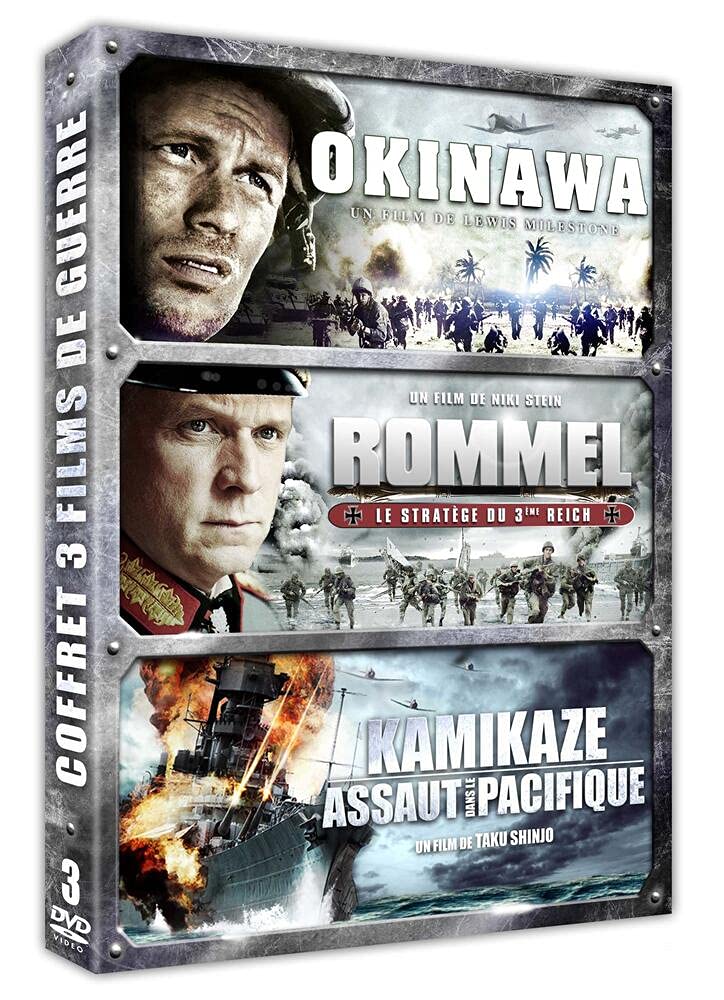 Coffret films de guerre : okinawa ; rommel, le stratège du iiie reich ; kamikaze, assaut dans le pacifique