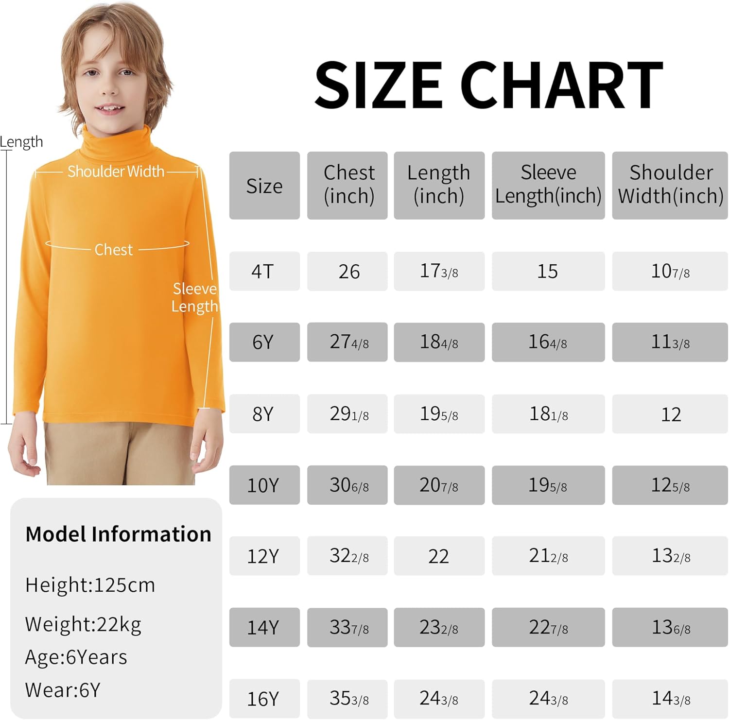 QBK Boys Turtleneck Long Sleeve Thermal Turtle Neck Sweater for Kids 4T-16 Years Soft Warm Under Shirts - Image 7