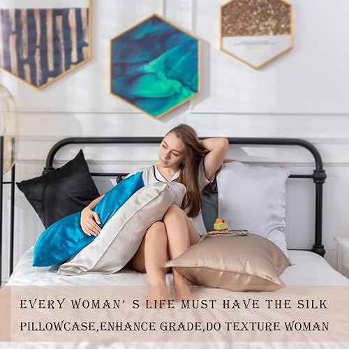 Miniatura 168 de Funda de almohada de seda para cabello y piel, suave, transpirable y resistente, fundas de almohada de seda de morera natural de ambos lados