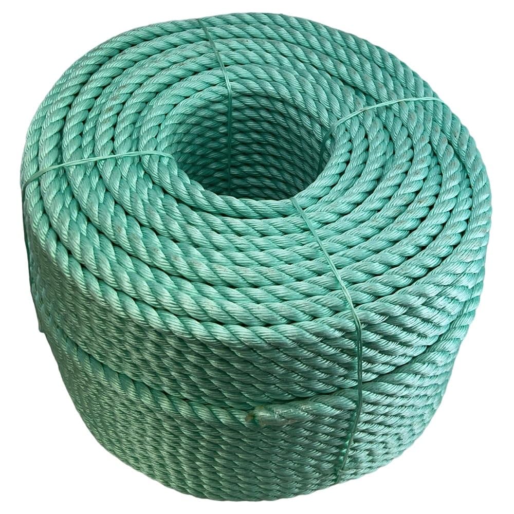 6mm Green Polysteel 3 Strand Rope x 220 Metre Coil, Pot Fishing Tree Surgery