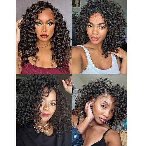 Miniatura 7 de ENBEAUTIFUL Paquete de 8 paquetes de cabello rizado de ganchillo de 14 pulgadas, rizos de playa, cabello ondulado con ondas profundas, trenzas