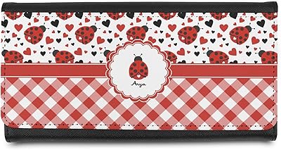 RNK Shops Ladybugs & Gingham Leatherette Ladies Wallet (Personalized)