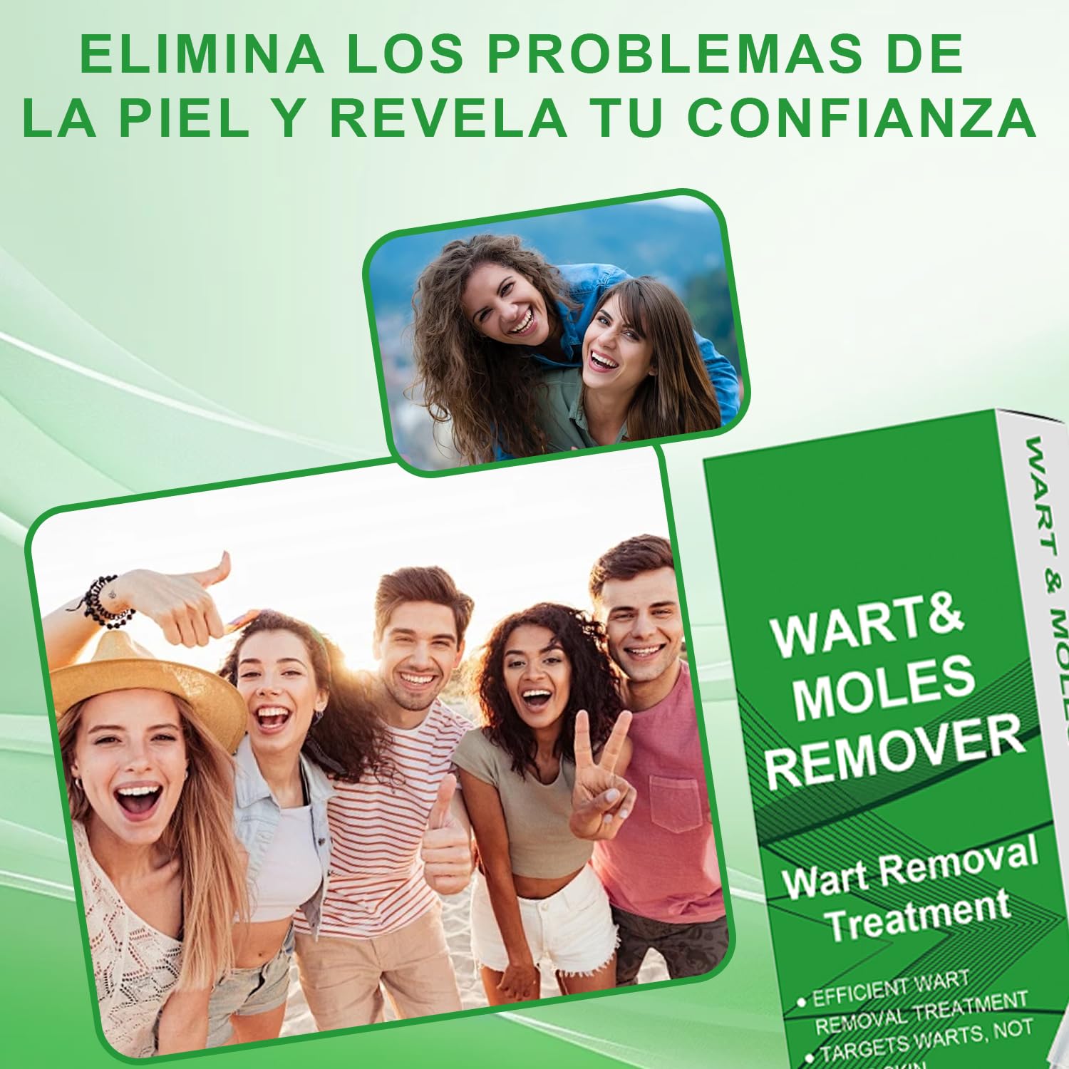 Removedor de verrugas de acción rápida para rostro y cuerpo - Lápiz con ácido salicílico y pincel de precisión | Fórmula suave para eliminar verrugas, tamaño viaje (4ml)