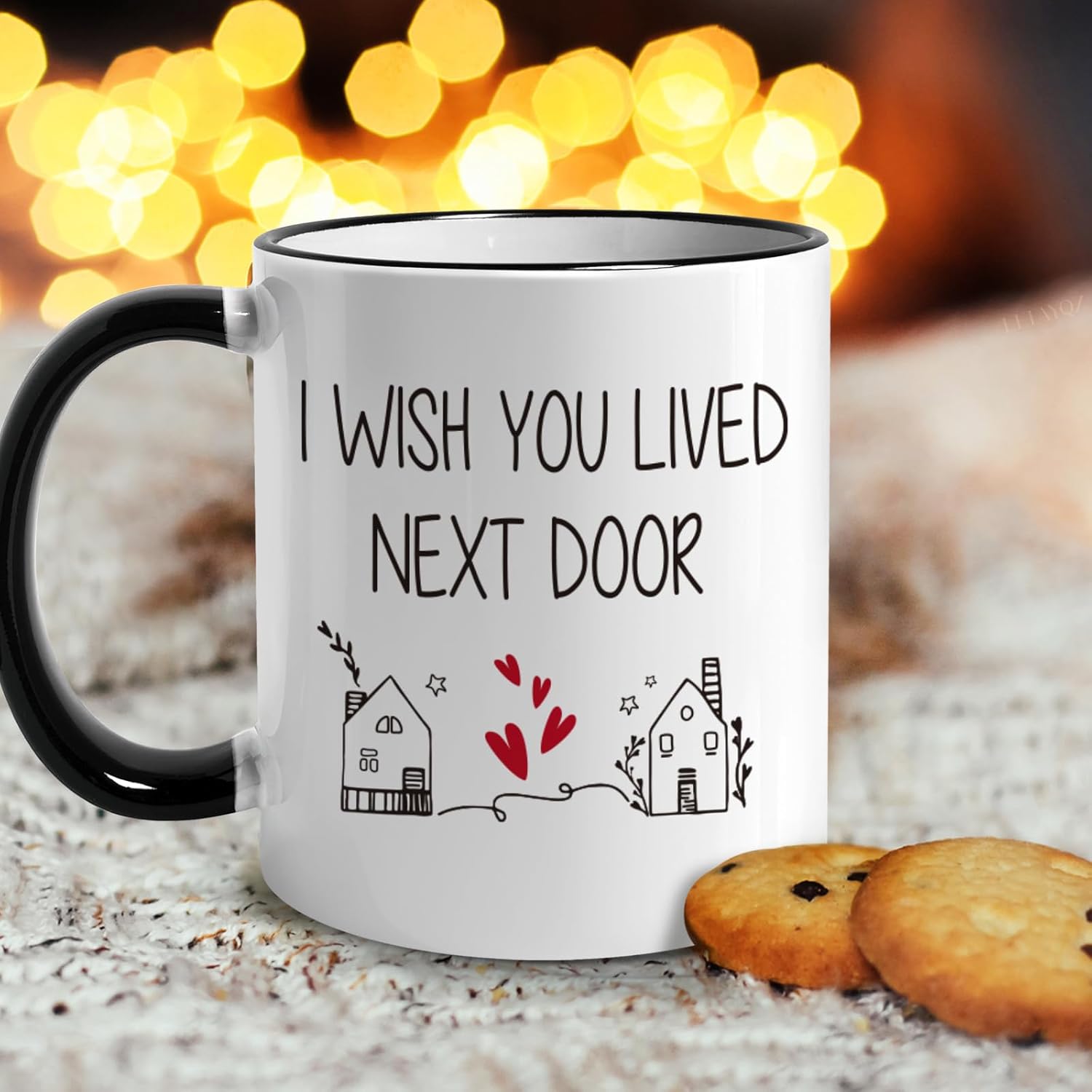 Funny Friendship Mug Gift for Women, I Wish You Lived Next Door Mug, Birthday Christmas Mugs Gifts Ideas for Friends/BFF/Sister/Bestie/Neighbor Moving Away, Long Distance Housewarming mug gift-73 - Image 3
