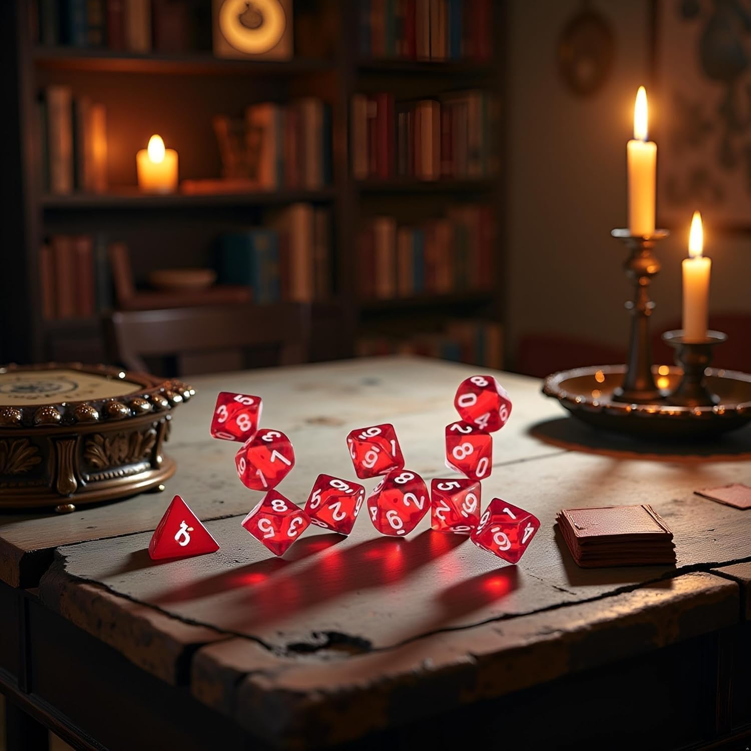 10 Pcs D10 Polyhedral Dice - Precision 10-Sided High-Clarity Dice for Tabletop RPG Games and Role-Playing Adventures (Red) - Image 4