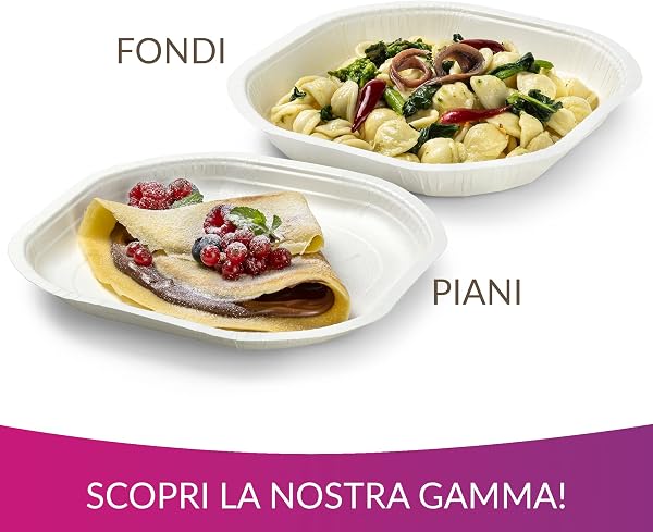 Cuki Piatti Fondi in Cartoncino Biodegradabile e Compostabile, ideali con alimenti liquidi e caldi, 1 Confezione da 75 Pezzi, per Picnic, Feste, Barbecue, Pranzi e Cene, 19.8 x 19.8 cm - 5