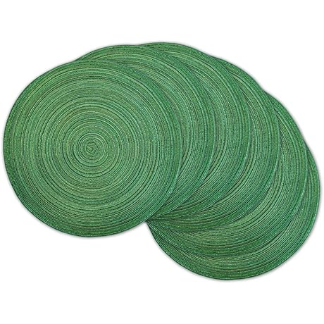 DII Tabletop Collection Variegated Green Round Placemats
