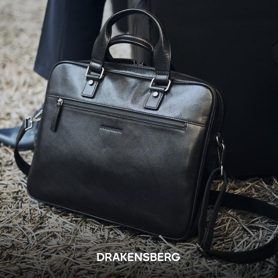 DRAKENSBERG Sacoche pour ordinateur portable 15" « Marlon » en cuir, pour homme, sacoche de luxe pour le bureau, le travail et les voyages, 8 l