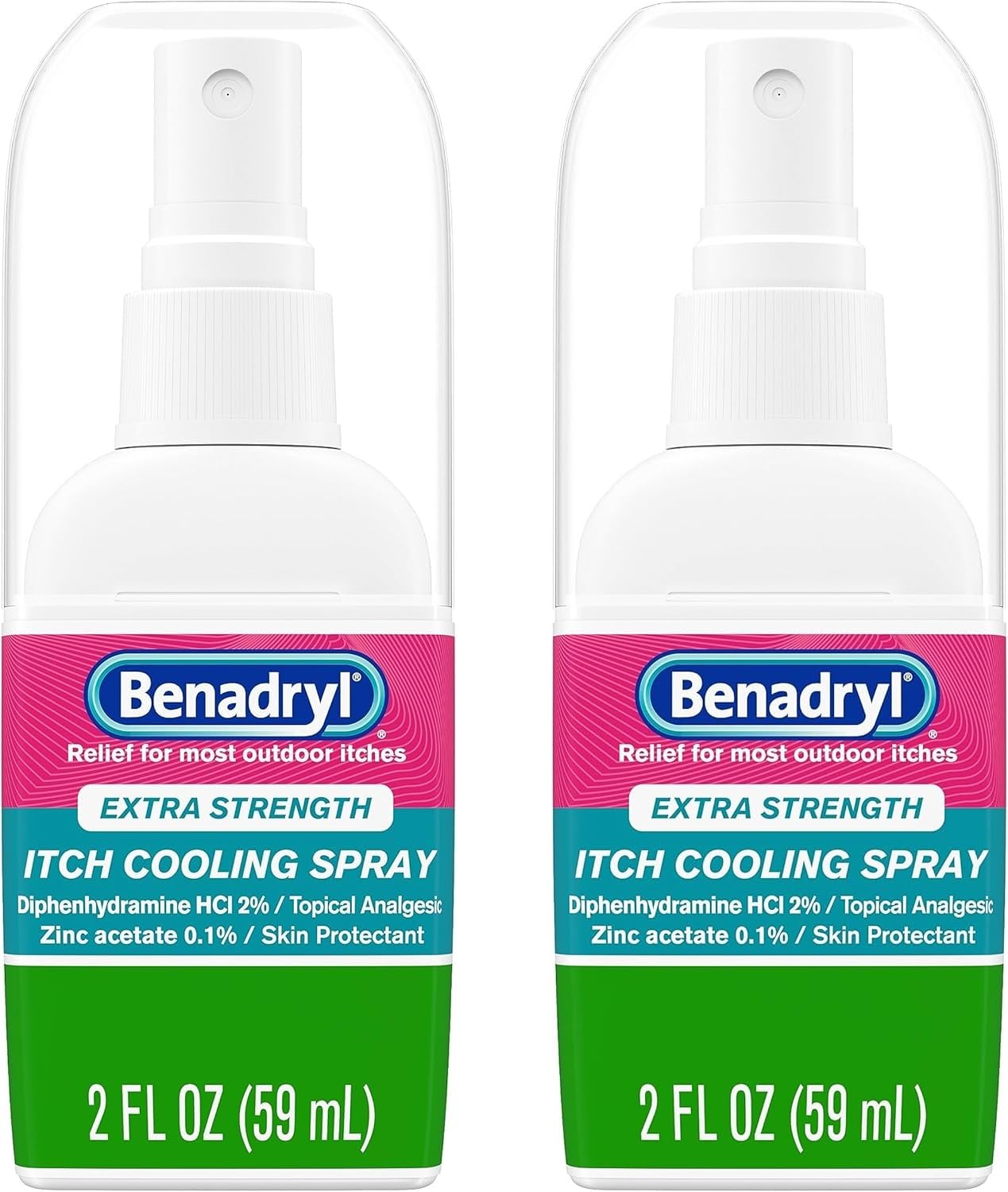 Benadryl Extra Strength Anti-Itch Spray, Cooling Topical Analgesic, Travel Size, 2 fl. Oz (Pack of 2)