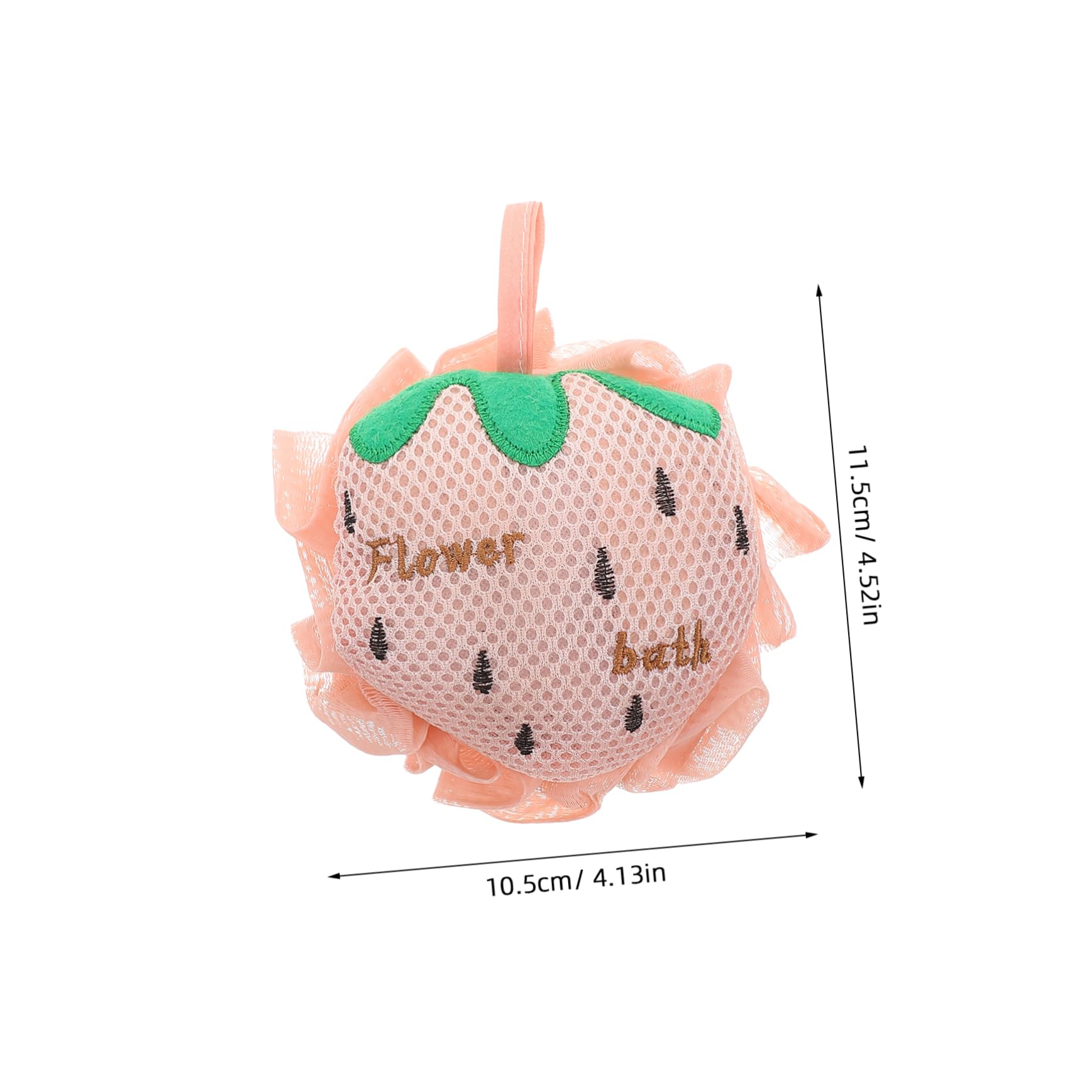 LIFKOME Strawberry Bath Loofah Sponge Cute Fruit Shaped Exfoliating Pouf for Body Scrubbing Korean Design Bath Accessory for Luxurious and Fun Shower Experience