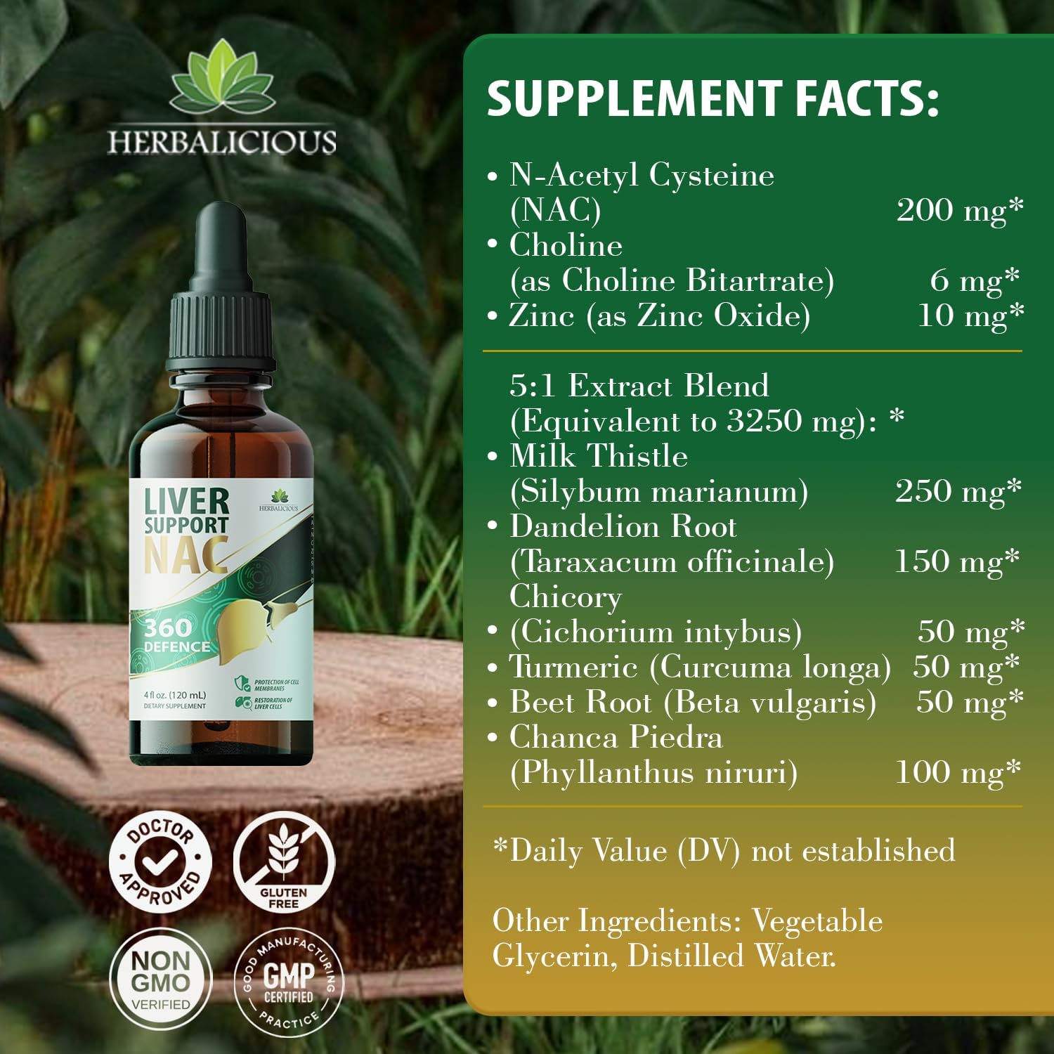 Liver Support NAC 360 Defense – Liquid Liver Health with NAC, Milk Thistle, Dandelion, Chicory, Turmeric, Chanca Piedra, Beet Root & Zinc – Supports Liver Detox, Cleanse & Cellular Health – 4 Fl Oz - Image 7