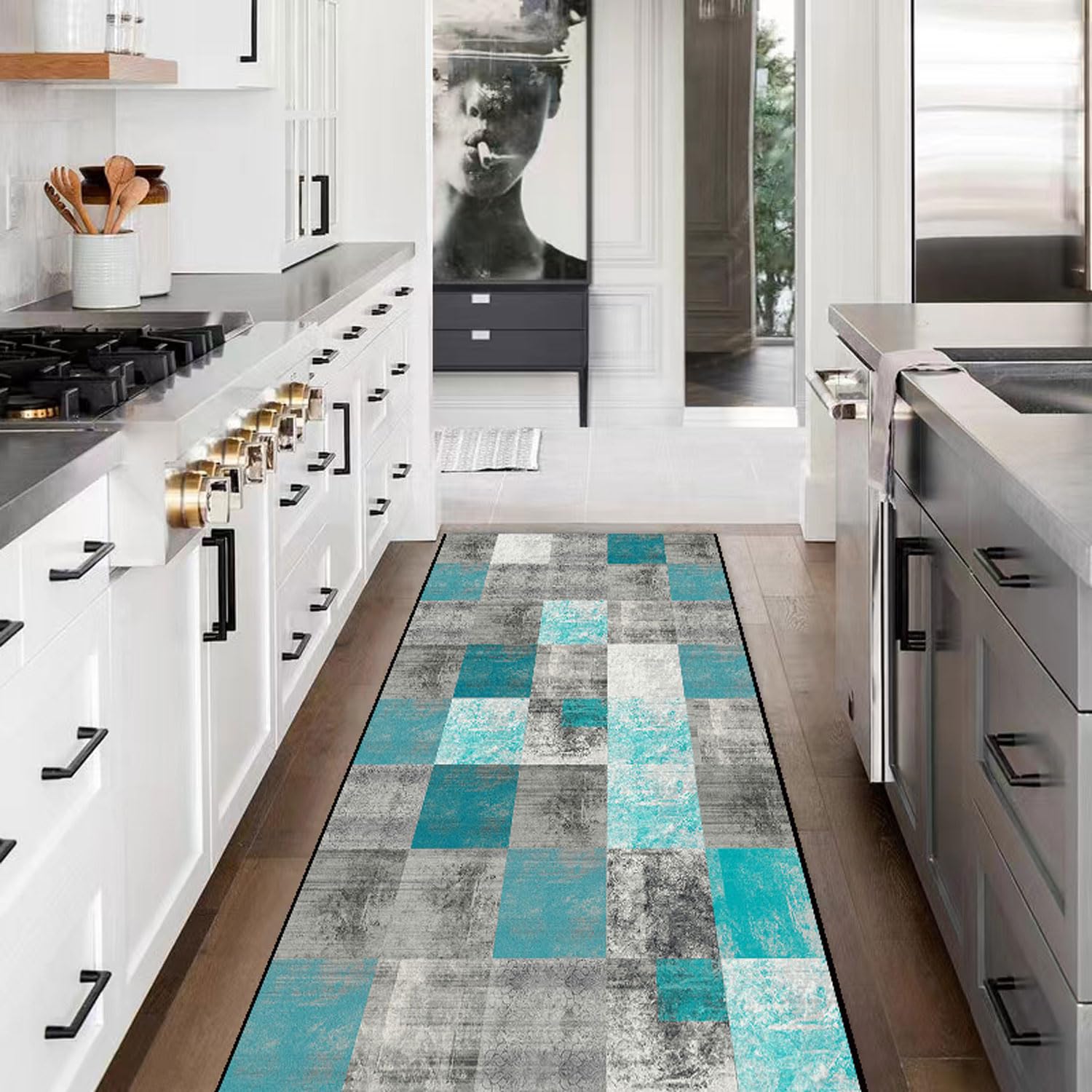Tapis de Couloir coloré, Lavable, Tapis de Passage, Tapis de Couloir, Long et Largeur Personnalisable