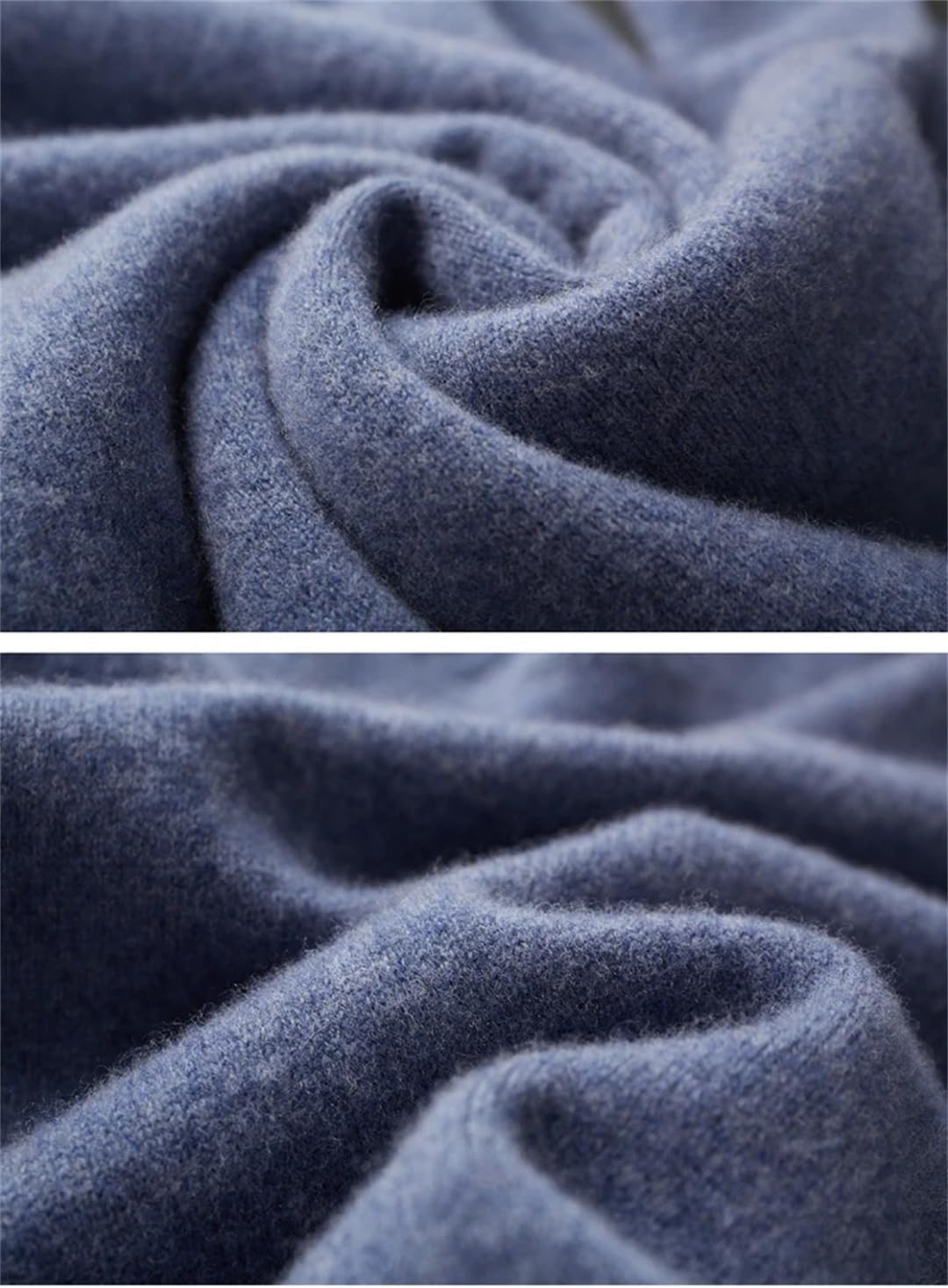 Men High Neck Thick Pullovers Knit Warm Base Shirt Loose Solid Cashmere Sweater