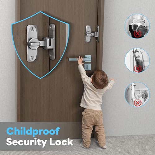 Miniatura 5 de Cerradura de puerta de granero, cerraduras de puerta abatible de 90180 grados, pestillo de puerta deslizante para proteger la privacidad para