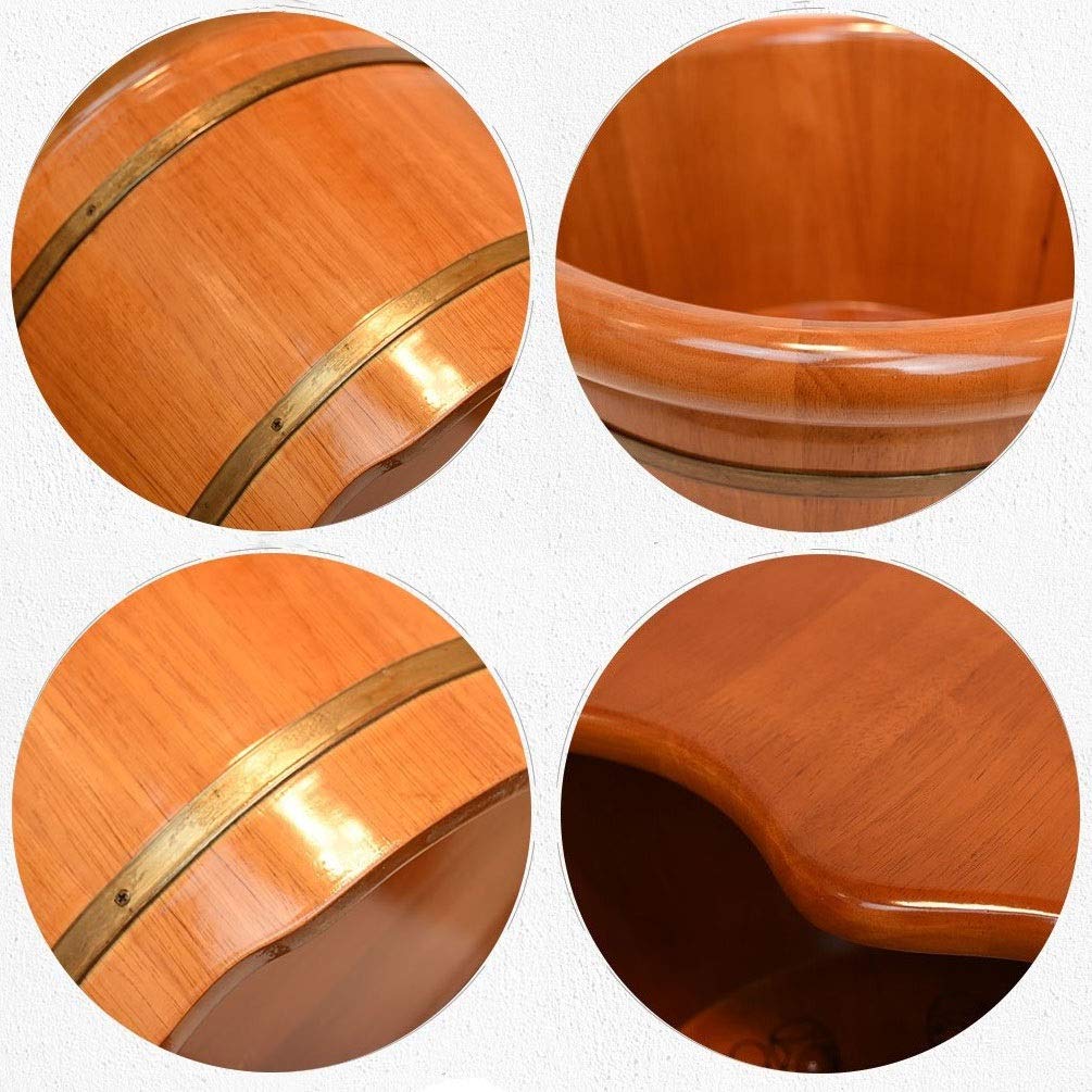 Vasca per pediluvio in Legno con idromassaggio per i Piedi, massaggiatore per pediluvio, vaschetta per pediluvio, Secchio per pediluvio in Legno. Lucky Star