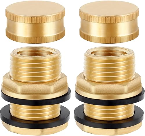 Manguera de jardín macho de latón con enchufe, NPT hembra de 12 pulgada, GHT macho de 34 pulgadas (rosca de manguera de jardín), para barriles de