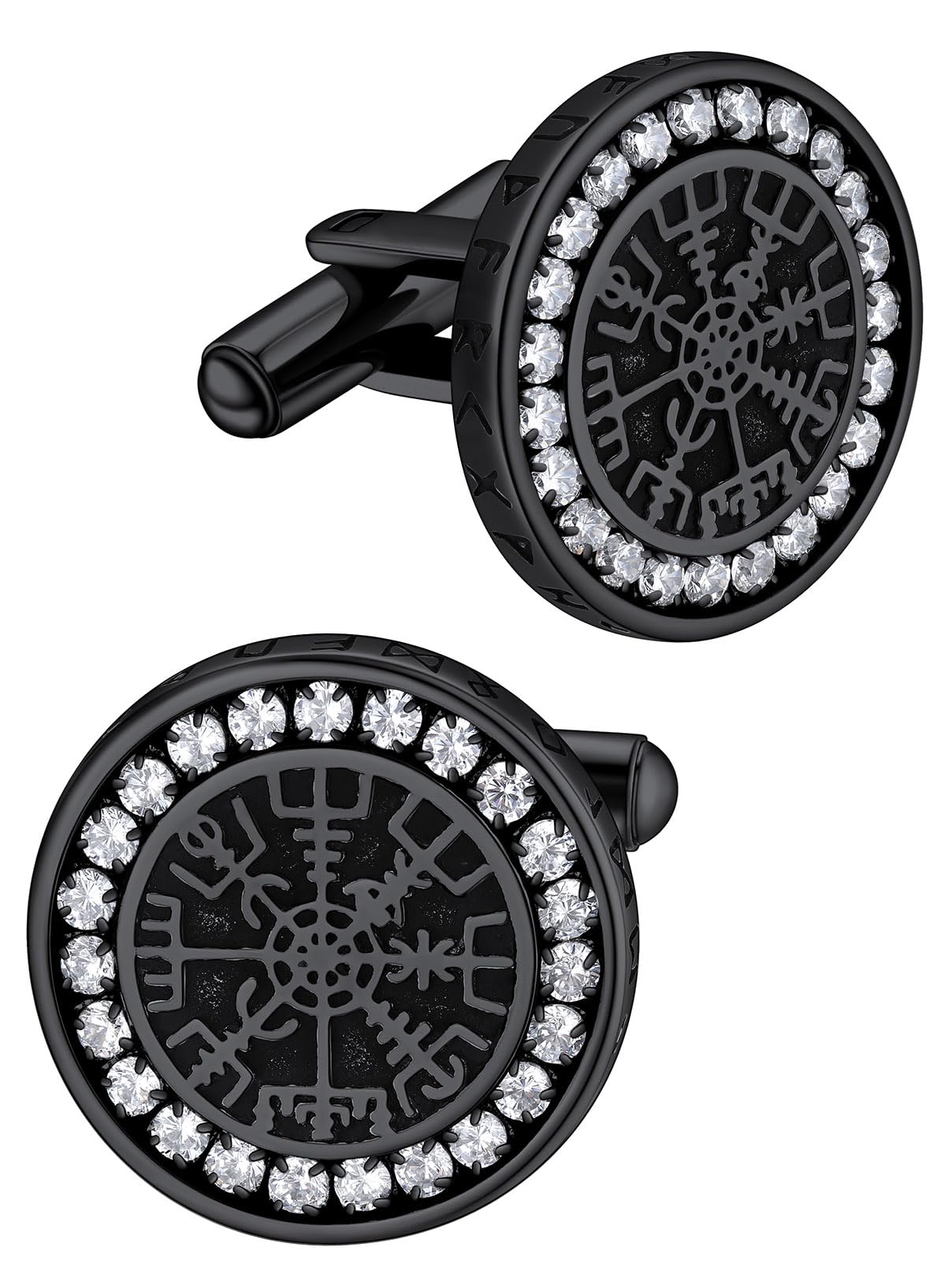 Mens Cufflinks, Norse Viking Tuxedo Shirt Cuff Links, Stainless Steel Cuff Links and Shirt Studs, Gift Box-image-37