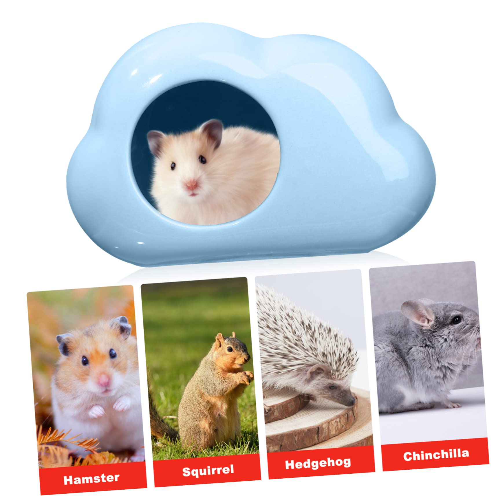Hamsterhaus für Kleintiere Keramik 2 Stück in Wolkenform