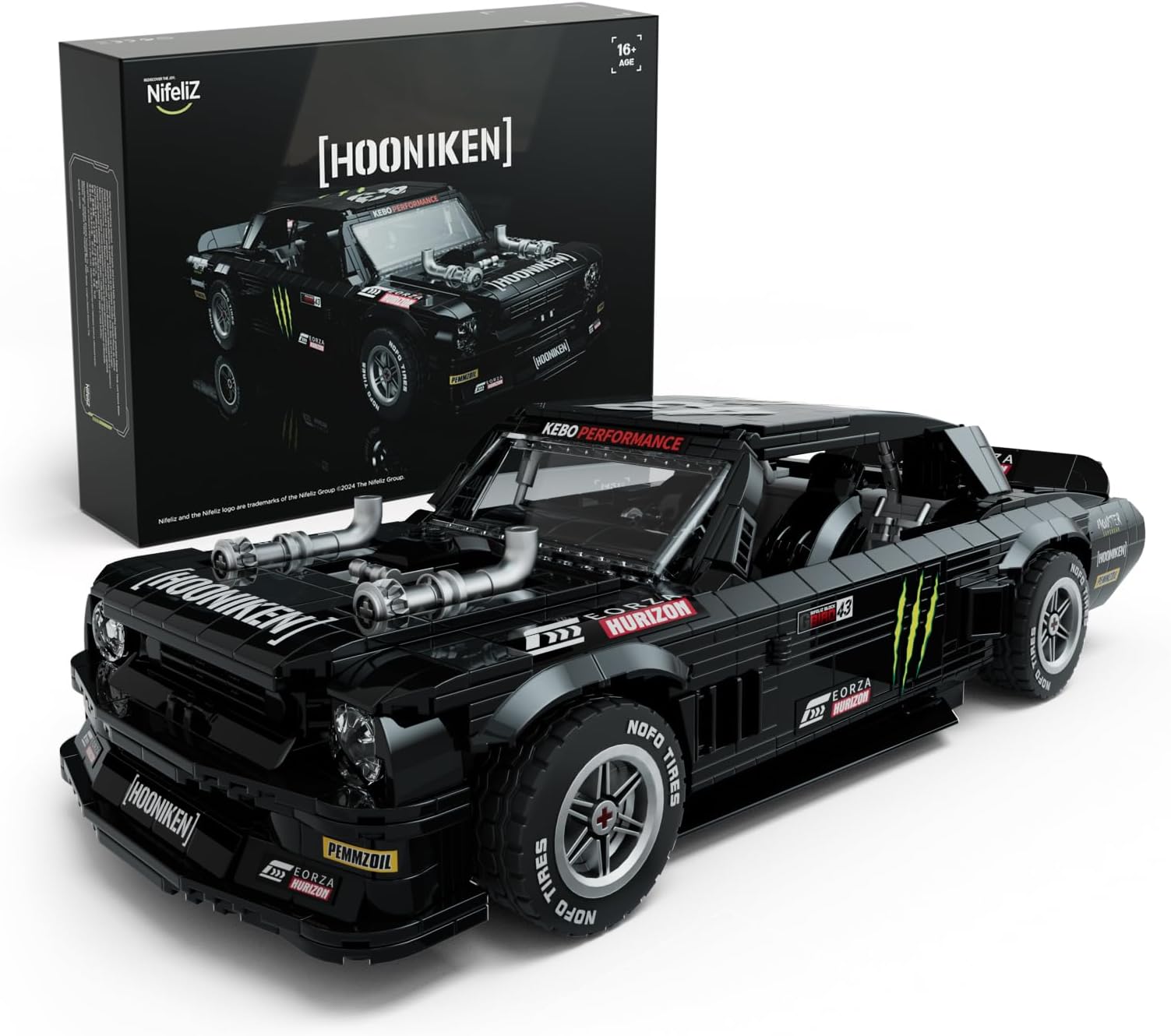 NifelizMini HOONIKEN Model Car Set, Colletible Building Toy for Adults and Muscle Car Fans, Holiday or Birthday Gift Idea for Home Office Décor (1421PCS, NF10272)