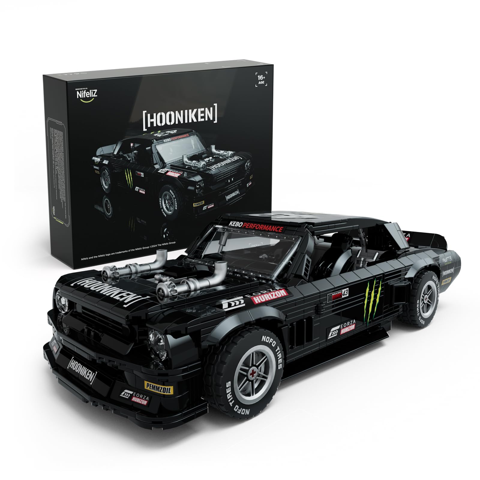 NifelizMini HOONIKEN Model Car Set, Colletible Building Toy for Adults and Muscle Car Fans, Holiday or Birthday Gift Idea for Home Office Décor (1421PCS, NF10272)