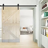 Vista 8 de K Style - Losa para puerta corrediza de granero de madera maciza con acabado de nogal oscuro y café Kona (24 x 84 pulgadas), requiere montaje