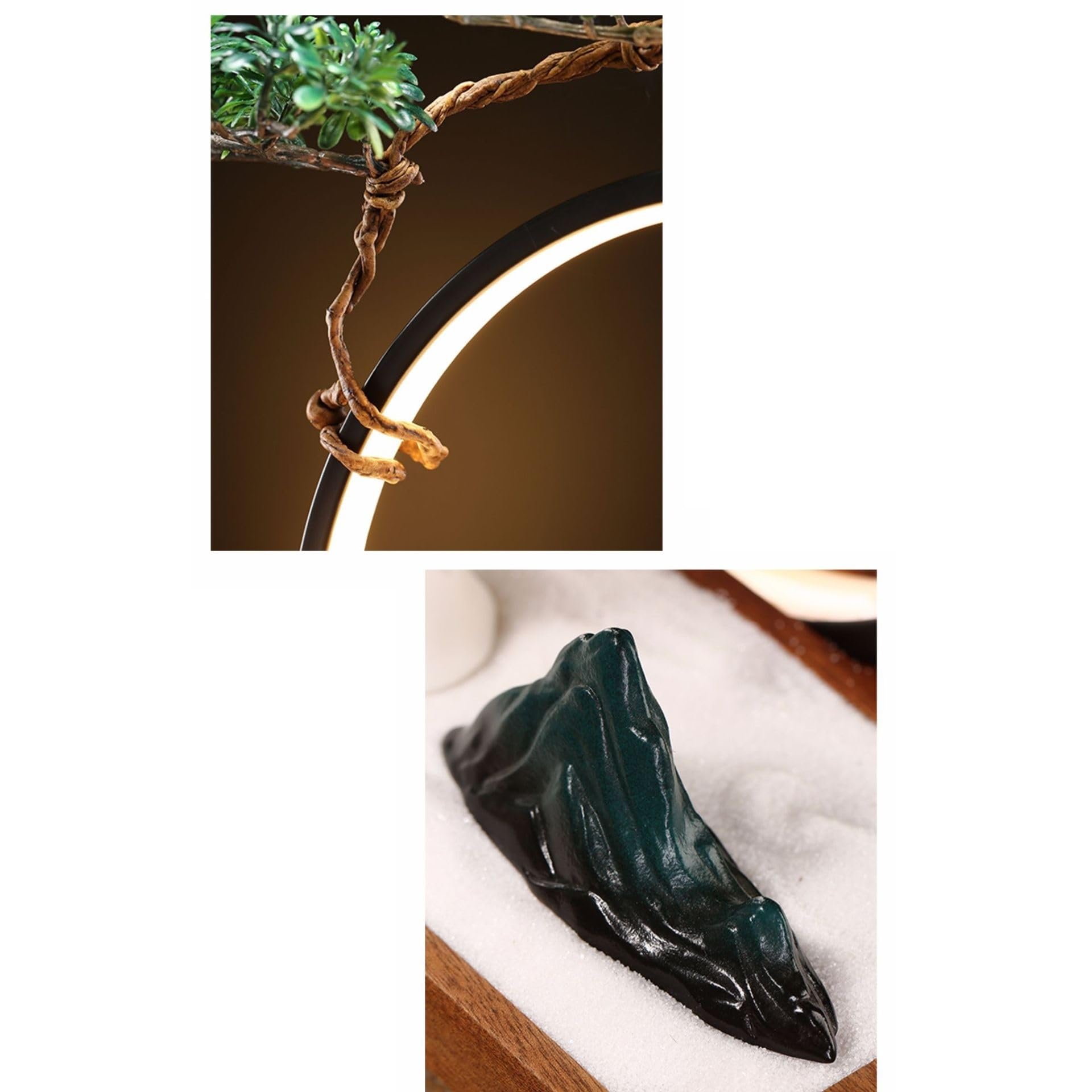 Künstliche Pflanzen für Zuhause, chinesischer Zen-Rückfluss-Räuchergefäß, Bürodekoration, Sandtisch, Steingarten, kreative Dekoration für Zuhause, Wohnzimmer, Eingangsbereich, küns