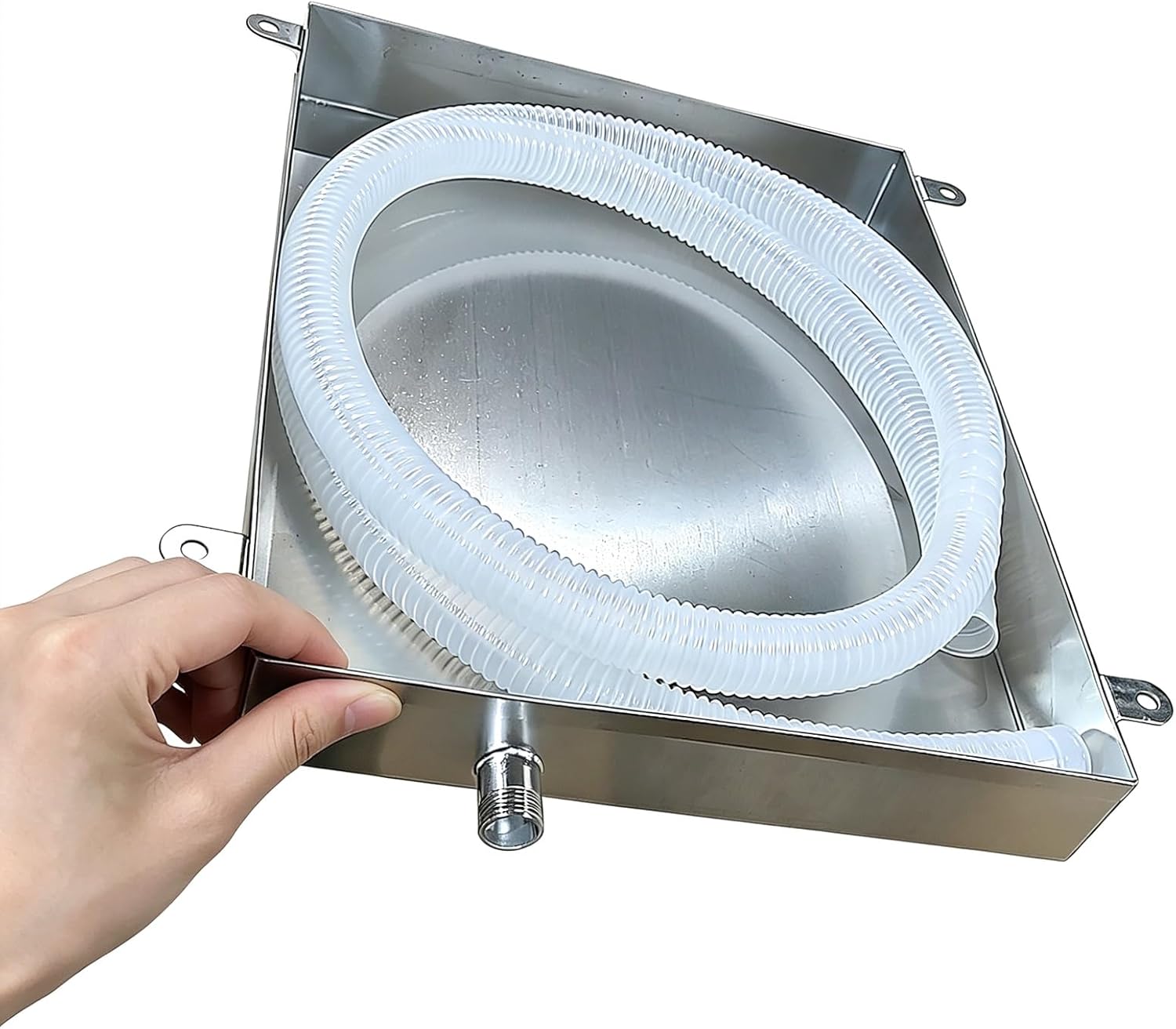 Heavy Duty 4in Height Stainless Steel Leakproof Drip pan Multipurpose Metal Tray for Garden Kitchen and Garage Floor Protection Drip pan for ac Unit Drain pan for Ac Unit(25x20cm(10x8in))