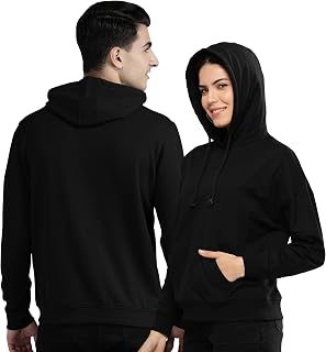 Twinny Zone Couple Combo Hoodies | Fleece Cotton Hooded Sweatshirts for Men and Women (Regular Fit | PlainHoodieCoupleDTG2) Price In India