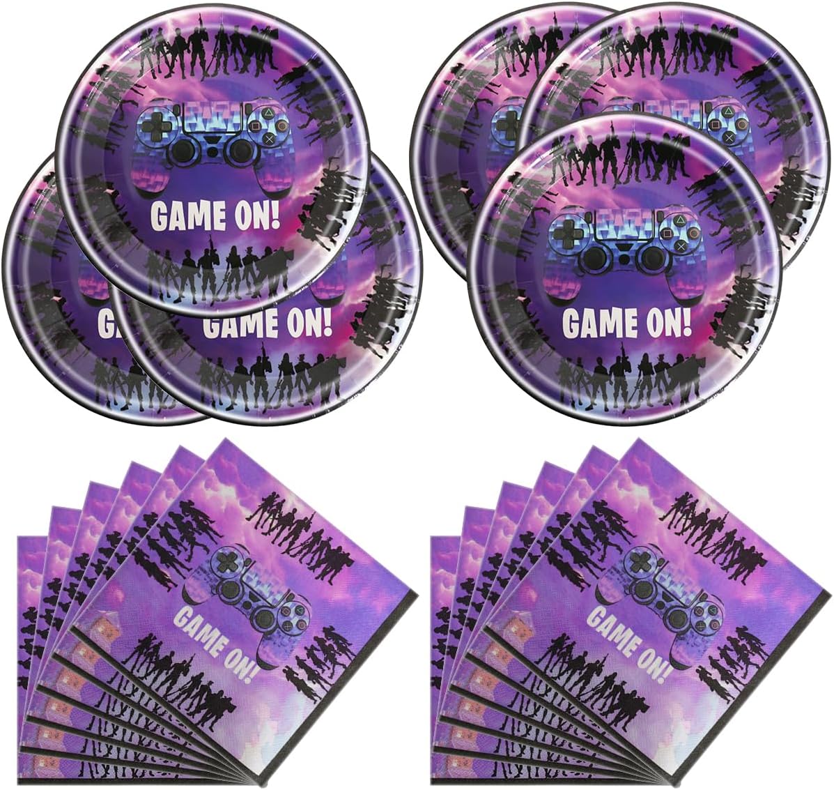 Video Games Party Tableware Supplies Set Including 20 pcs Plates and 20 pcs Napkins, Video Games Theme Party Baby Shower Birthday Decorations Video Games Party Tableware Supplies Set Including 20 pcs Plates and 20 pcs Napkins, Video Games Theme Party Baby Shower Birthday Decorations