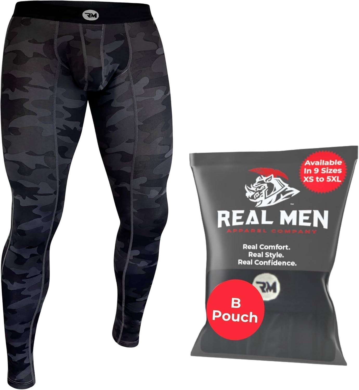 Real Men Pouch Running Tights Legging Large B Pouch Nylon 1