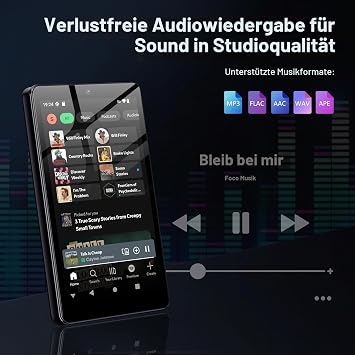 32 GB MP3 Player with Bluetooth and WiFi Camera Oilsky 4.02 Inch HD Android 13 Music Player with Spotify Audible Deezer MP3 & MP4 Player Touchscreen and Speaker