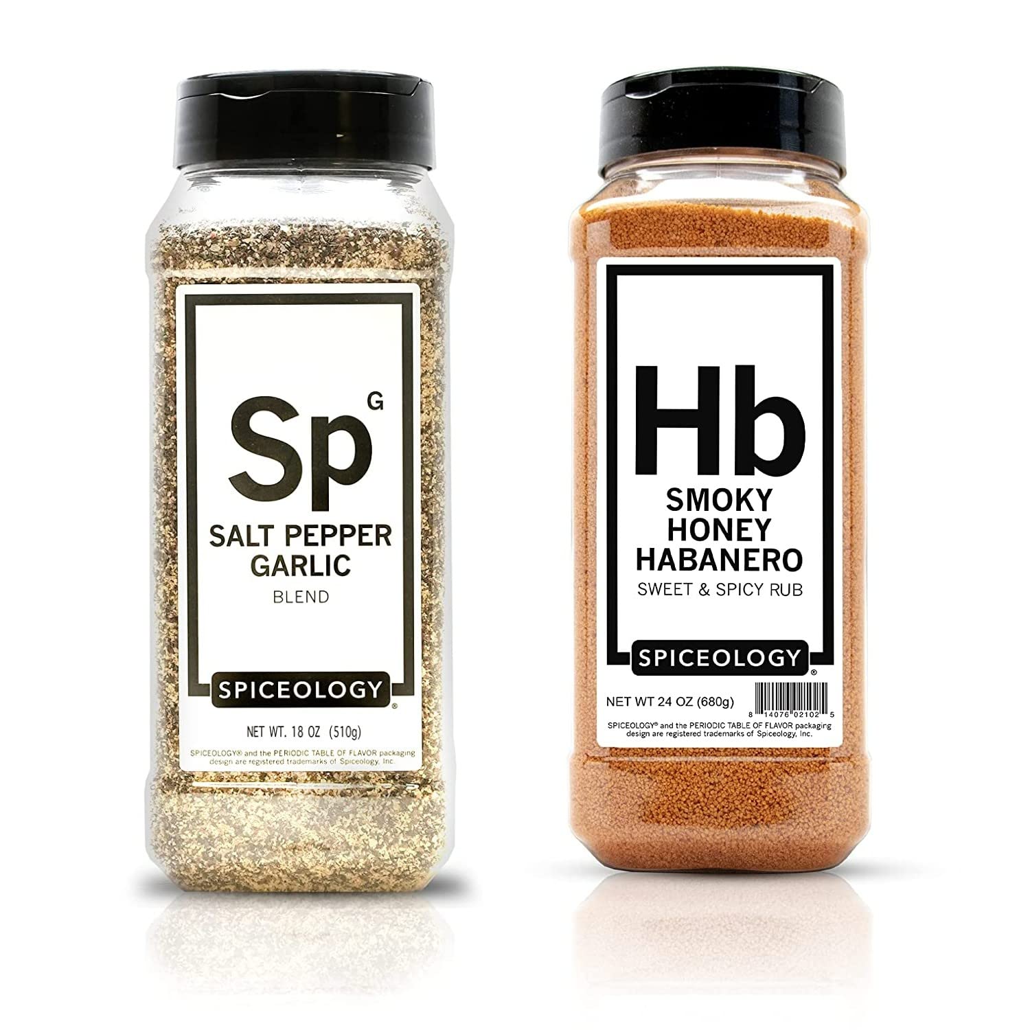 Spiceology - Salt Pepper Garlic SPG and Smoky Honey Habanero Bundle - All Purpose Seasoning and BBQ Rubs and Spices for Grilling Steak, Chicken, Pork