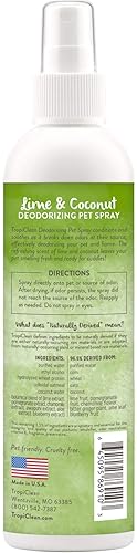Miniatura 8 de TropiClean Perfume para perro, colonia de lima y coco de larga duración, espray desodorante para perros malolientes, espray desenredante después del