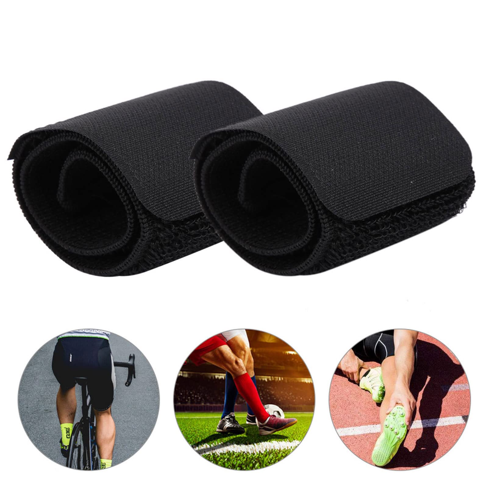 Cinturini Elastici Regolabili Per Parastinchi Da Calcio | Tbest | Fissaggio Con Strap E Velcro | Bianco