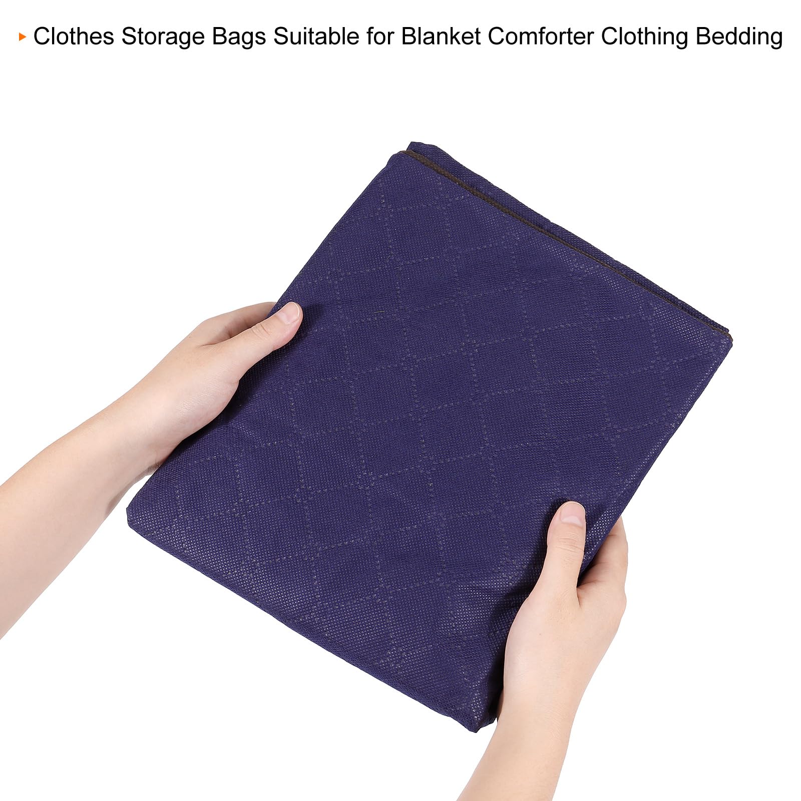 QUARKZMAN Vestiti Conservazione Borsa con Rinforzato Maniglie 4pz Vestiti Conservazione Cestini Pieghevole Armadio Organizzatori per Piumini Lenzuola Abbigliamento -Scuro Blu