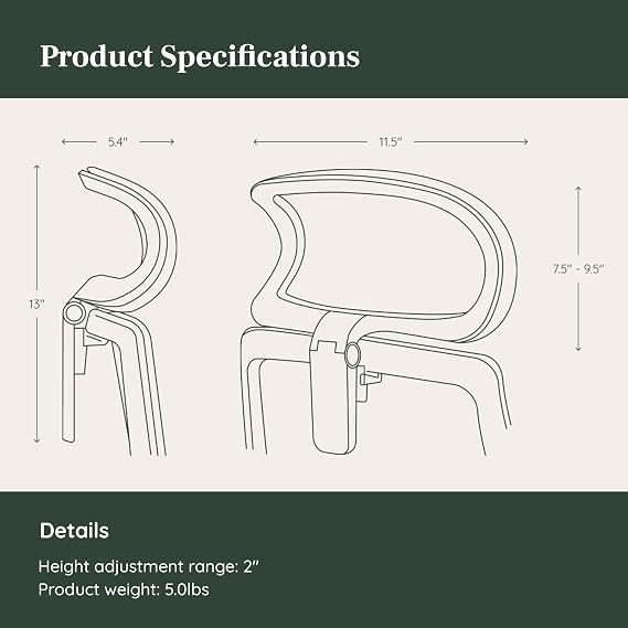 Branch Adjustable Ergonomic PRO Headrest Attachment - Only Compatible Ergonomic Chair PRO - Experience Optimal Comfort and Support - Everglade