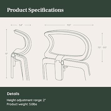 Branch Adjustable Ergonomic PRO Headrest Attachment - Only Compatible Ergonomic Chair PRO - Experience Optimal Comfort and Support - Everglade