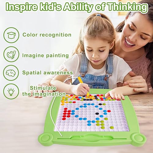 Miniatura 2 de Pizarra magnética de puntos para niños de 4 a 8 años, tablero de dibujo magnético a granel para niños pequeños, proyecto Montessori creativo grande