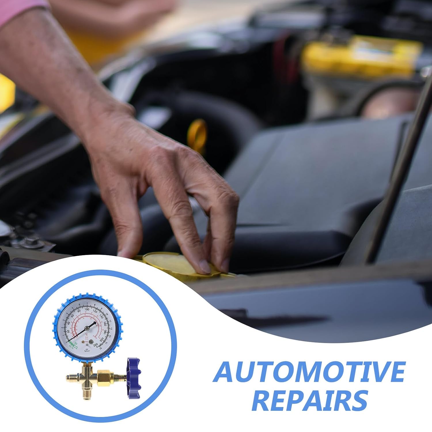 Recharge Gauge with Fluoride Filling Gauge for Automotive Ac Systems for Car Maintenance and Repair