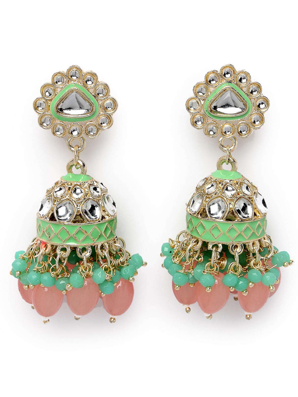 Studio Sukkhi Lavish Kundan With Meenakari Gold Plated Mint Green Jhumka/Jhumki Earrings For Women And Girls (E105766) (B0CPM1KJ52) Amazon Price History, Amazon Price Tracker