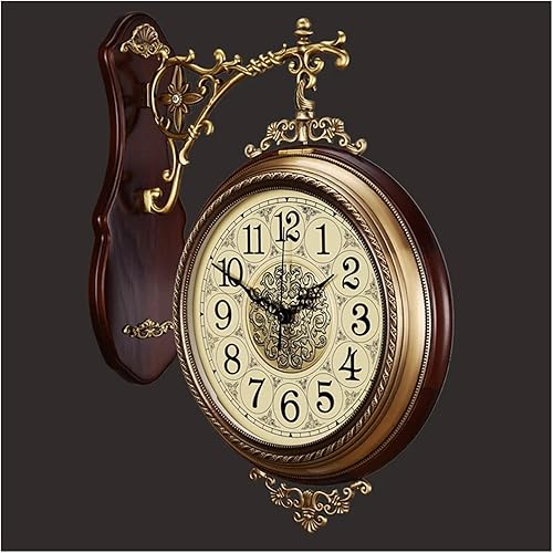 Miniatura 3 de Wall Clock Double Sided Clock Double Sided Quartz Wall Clock Simple Copper Art Wall Clock Creative Reloj Pared Decorativo Home Decoration-Style2-20