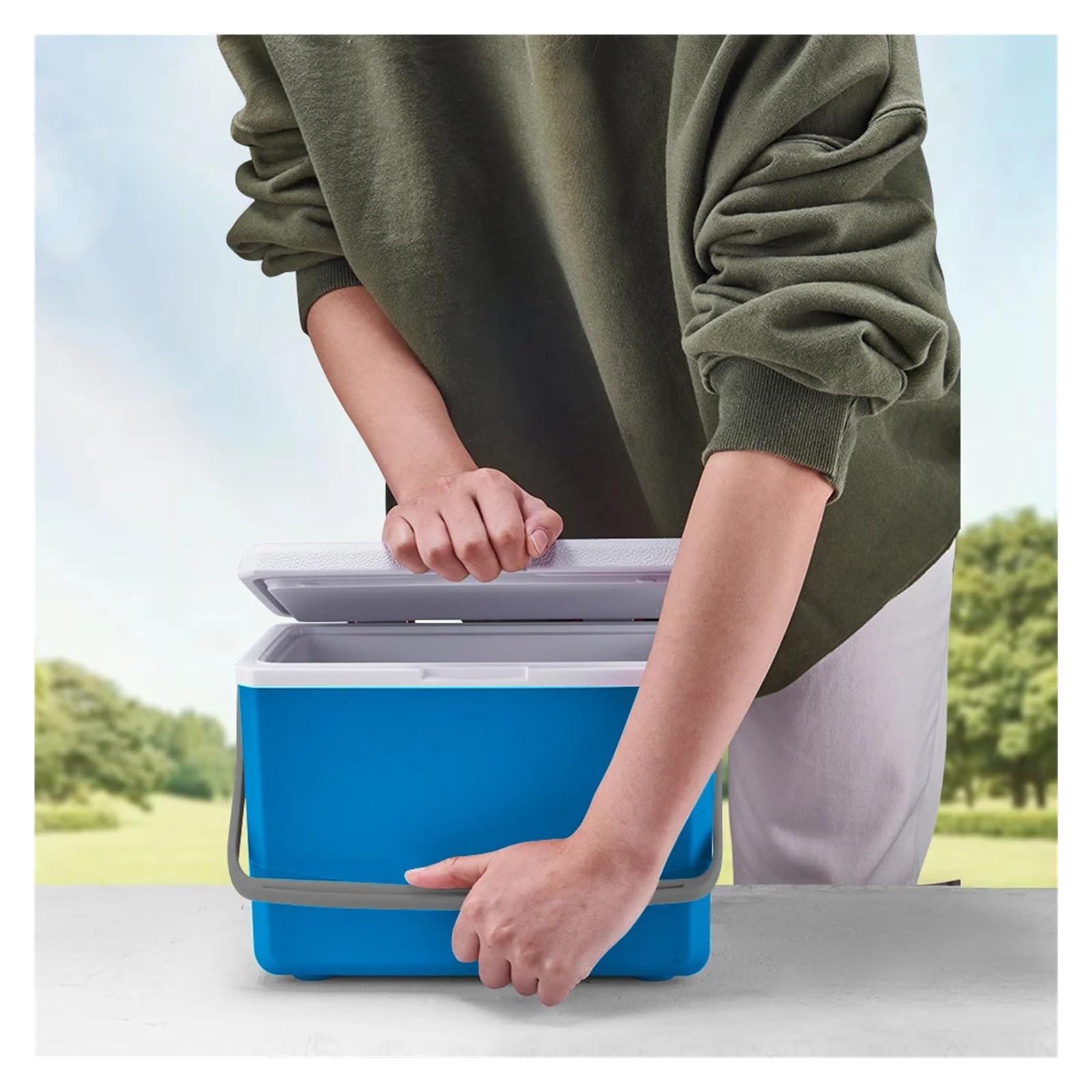 Generisch Insulated Ice Bucket, 3L isolierter tragbarer Kühler mit Griff for Camping-Auto-Picknick-Tailgating,for Camping