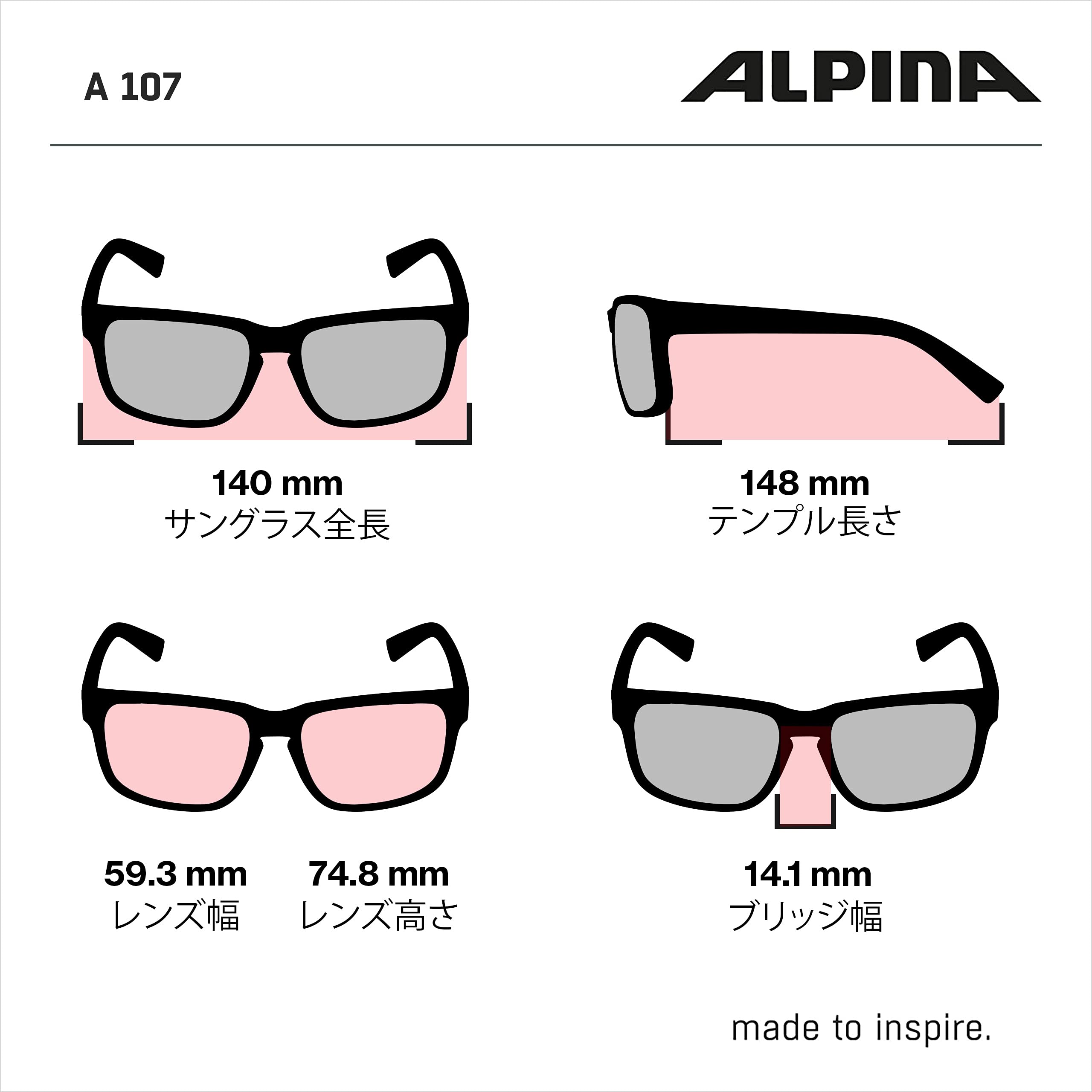 ALPINA A 107 - Lunettes de soleil miroir et incassables avec protection UV 100% pour adultes