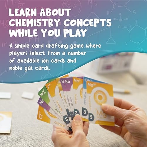 Miniatura 5 de Genius Games Ion A Compound Building Game (2 edición) - Un juego de dibujo de cartas de química sobre caciones, aniones, gases nobles, juego de mesa